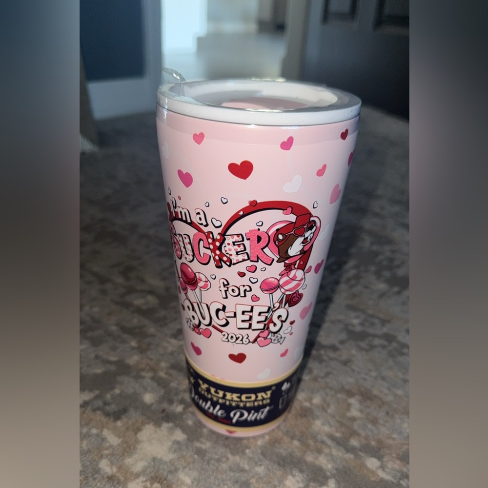 Yukon Outfitters Buc-ee’s Valentine's Day Pink Heart Tumbler Double Pint